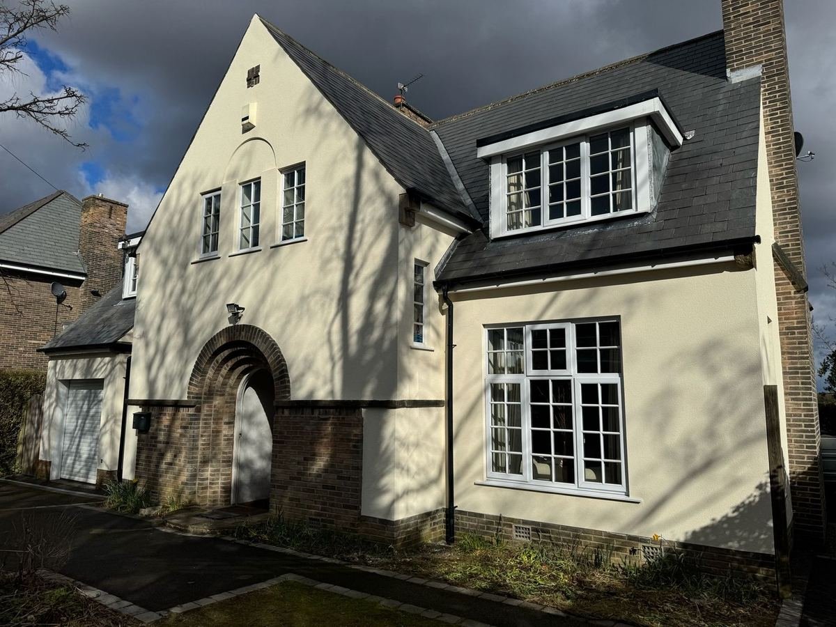 Front of the house in Adel, Leeds after silicone render
