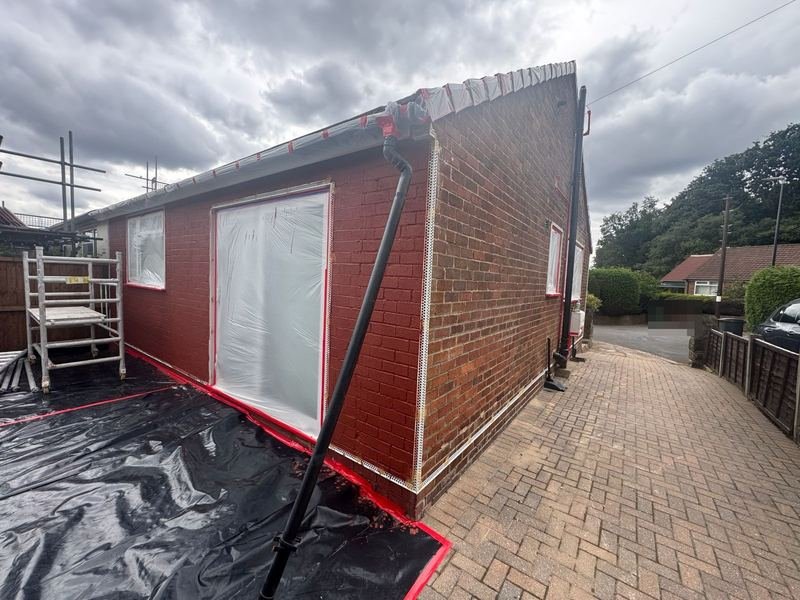 Rear of the bungalow in Horsforth, Leeds during the work
