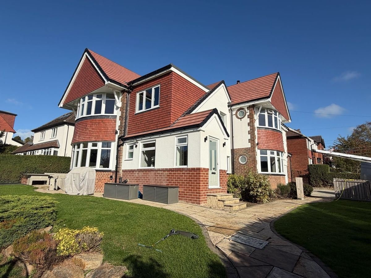 View of the house in Horsforth, Leeds after silicone render, photo 1
