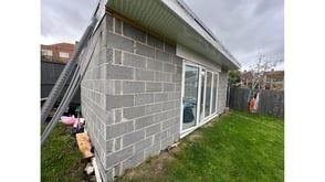 View of the garden bar in Whinmoor, Leeds after through-coloured render, photo 4