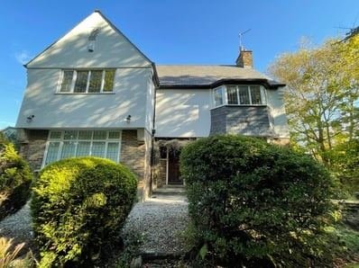 View of the detached property in Adel, Leeds after silicone render