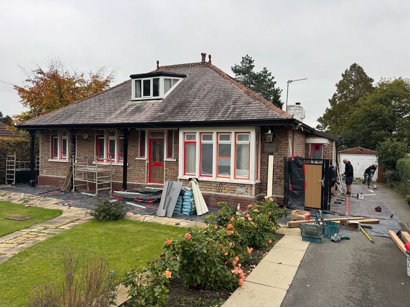 Front of the bungalow in Pudsey, Leeds before the work started