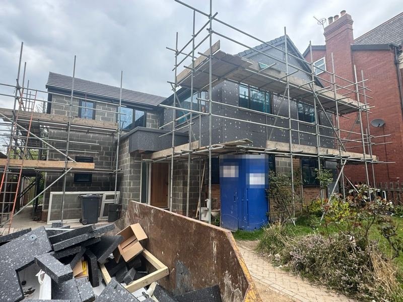 Front of the house in Roundhay, Leeds during the work